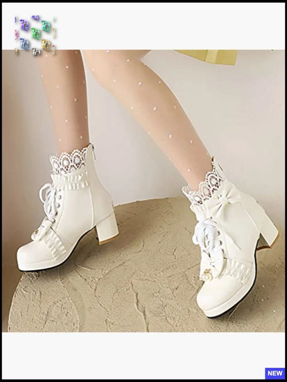 Chunky Heel Lace Up Ankle Boots Kawaii Cosplay Winter Shoes Platform